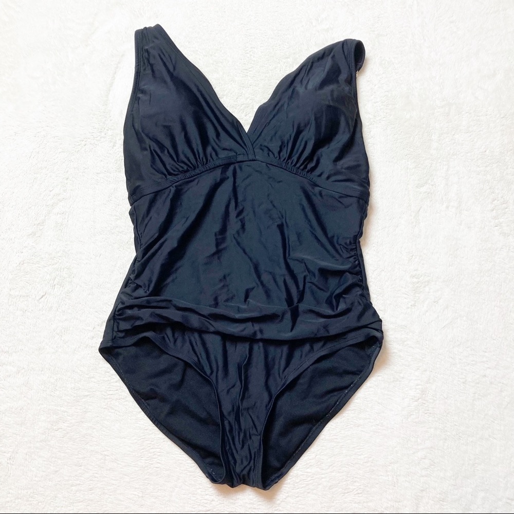 Black one piece bathing suit